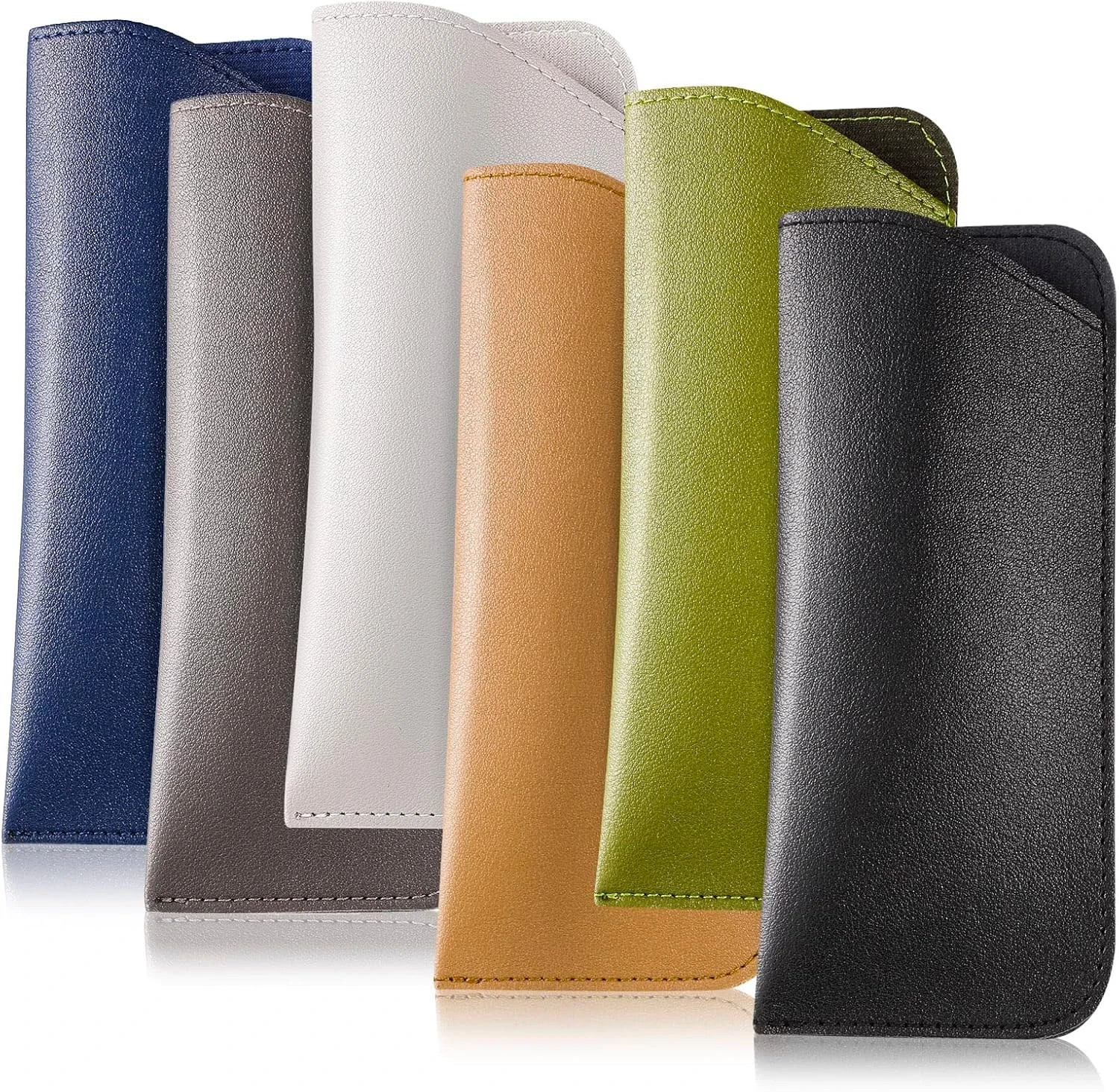 6 Pack Soft Glasses Cases, Leather Eyeglass Cases Travel Glasses Case