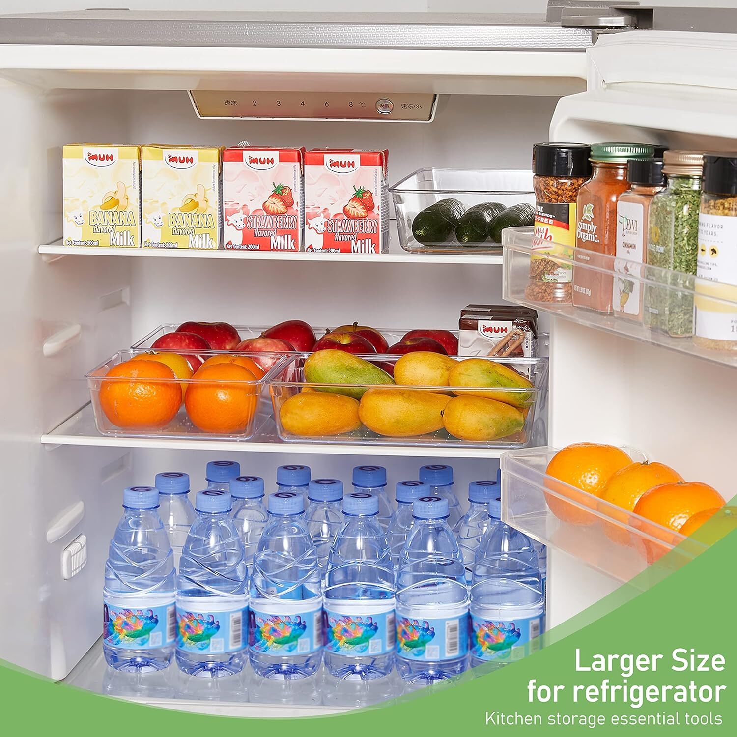 6 PCS Clear Plastic Drawer Organizer, Large 15 X 6 3-Size Acrylic Stackable Kitc