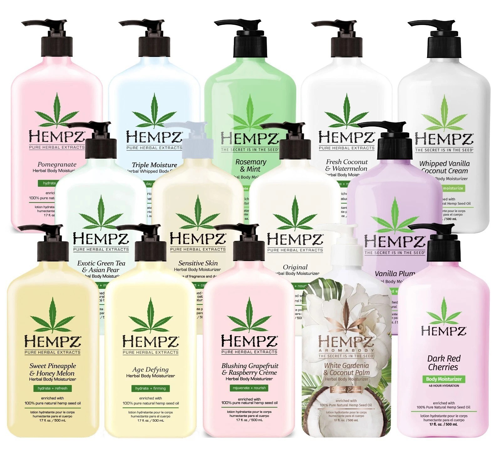 Hempz Herbal Body Moisturizer 17oz - Choose Scent