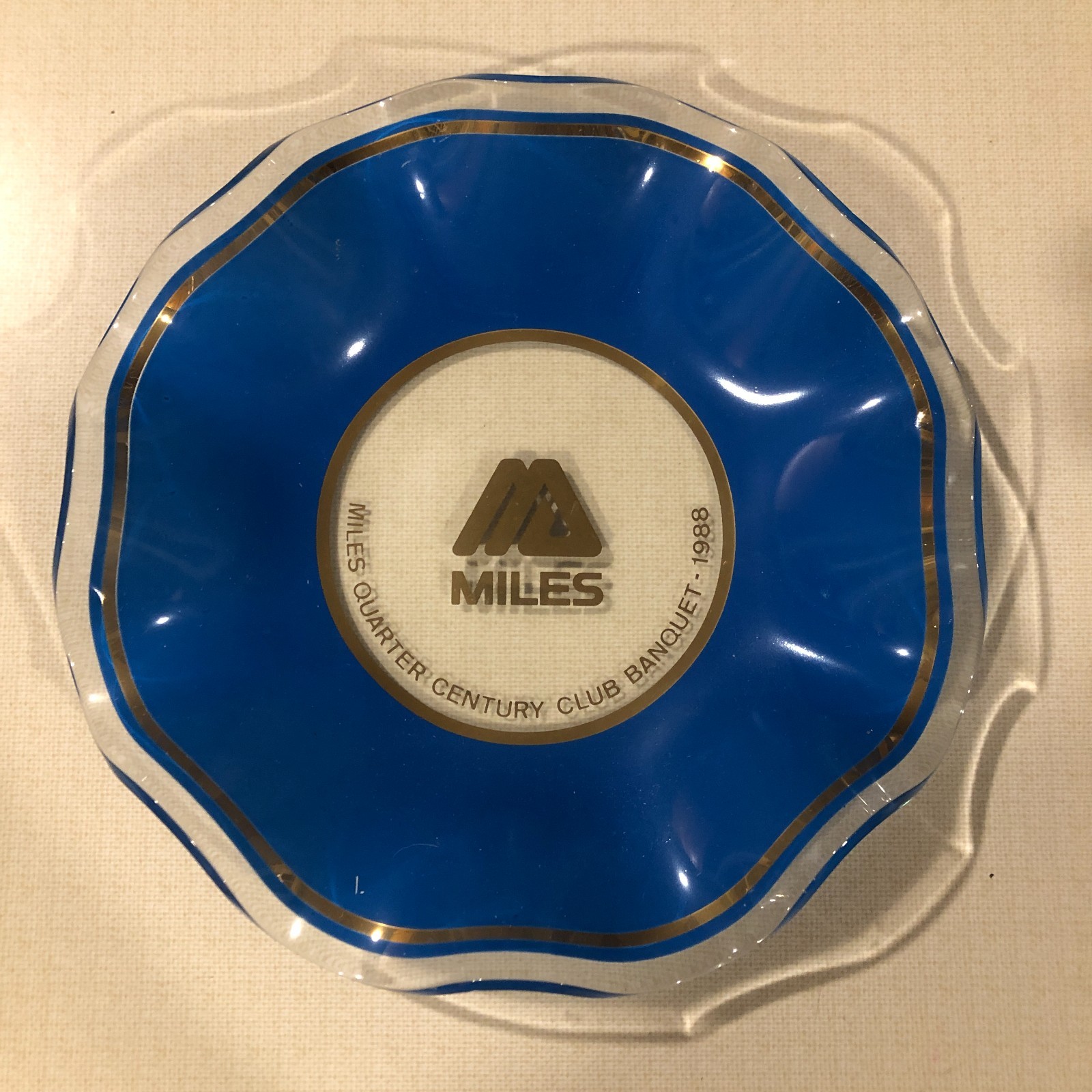 Miles Laboratories 1988 Candy Dish ? Quarter Century Club Banquet 1988