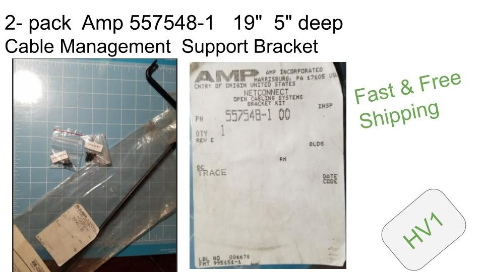 2- pack  Amp 557548-1   19"  5" deep  Cable Management  Support Bracket