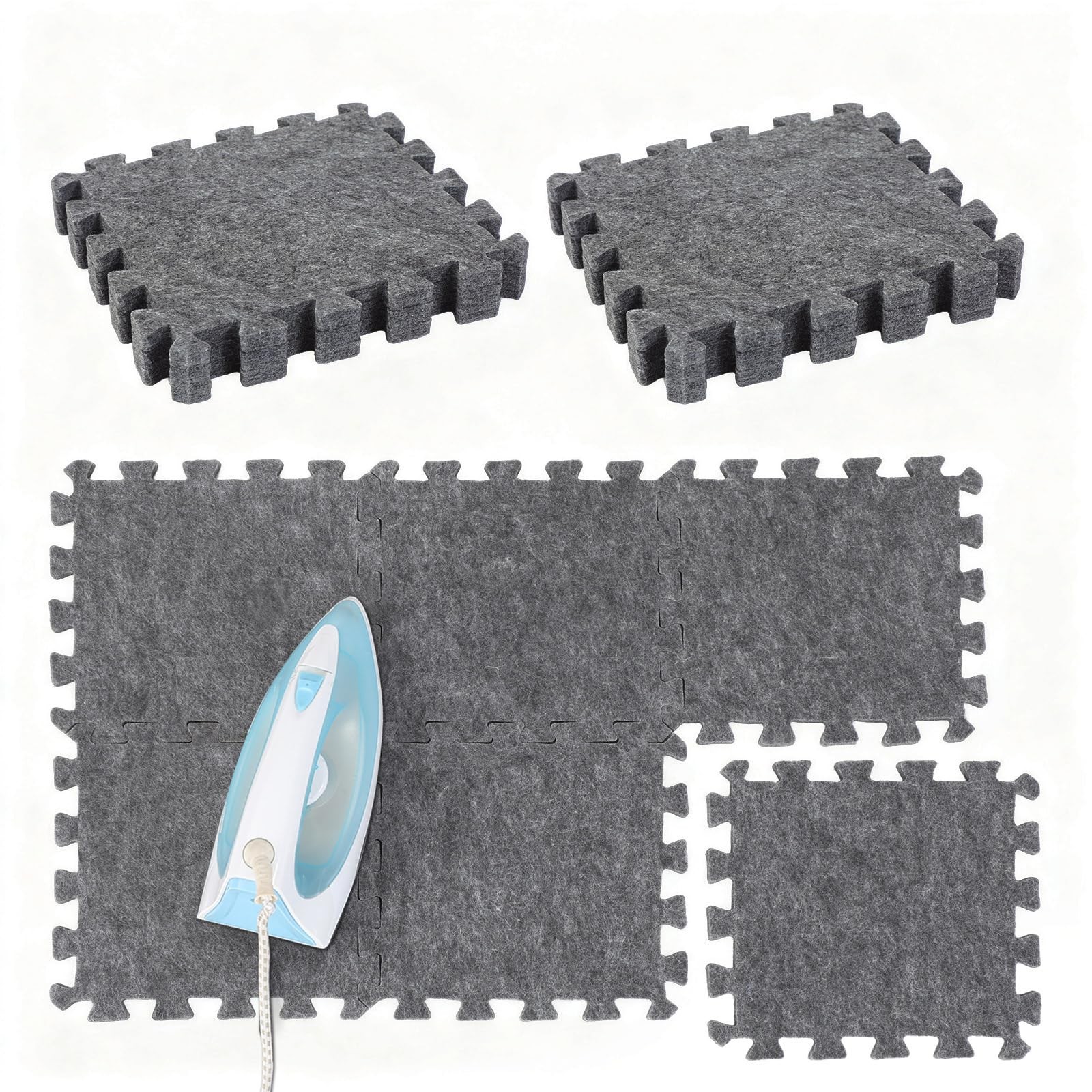 Ziliny 6 Pack Large Wool Pressing Mat Ironing Felted 24" X 18", grey