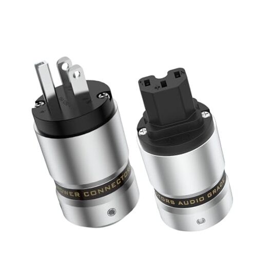 Aluminium HiFi Power Plug Rhodium Plated 3 Prong Male Power Aluminum-P