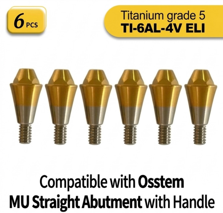 6pcs TSMA-5030R Multi unit straight abutment fits to Hiossen Osstem platform
