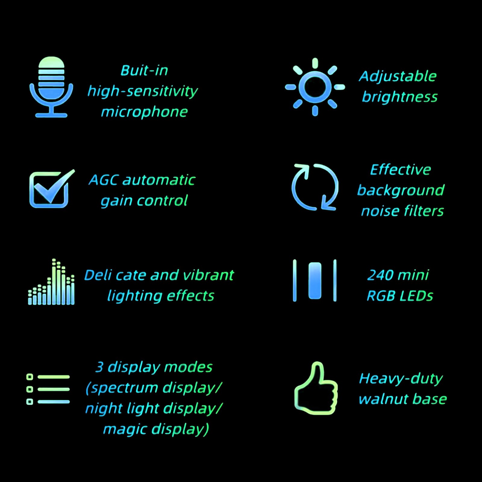 1 LED Music Spectrum Display With Adjustable Brightness For Home Use