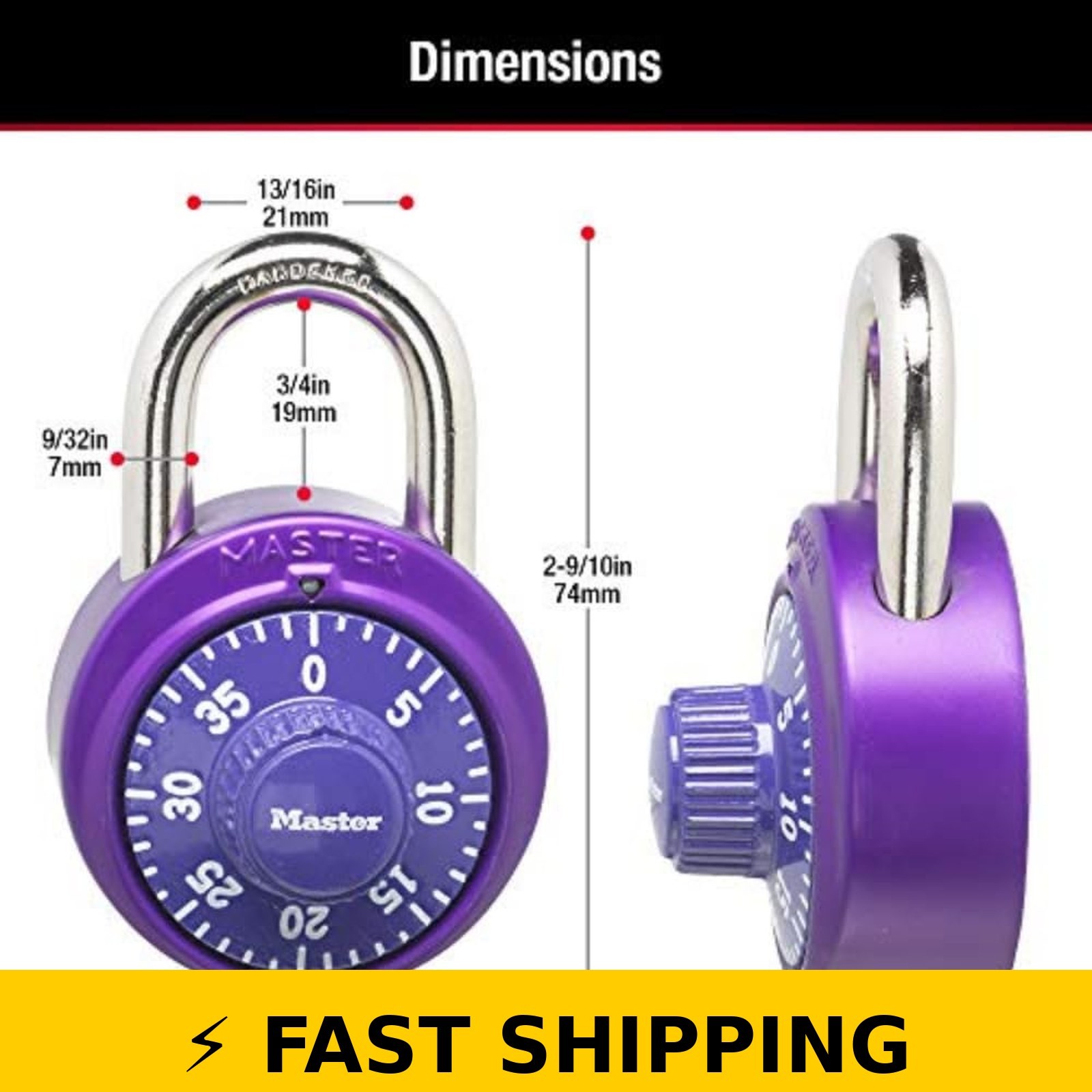 Master Lock 1530DCM Combination Padlock - Assorted Colors