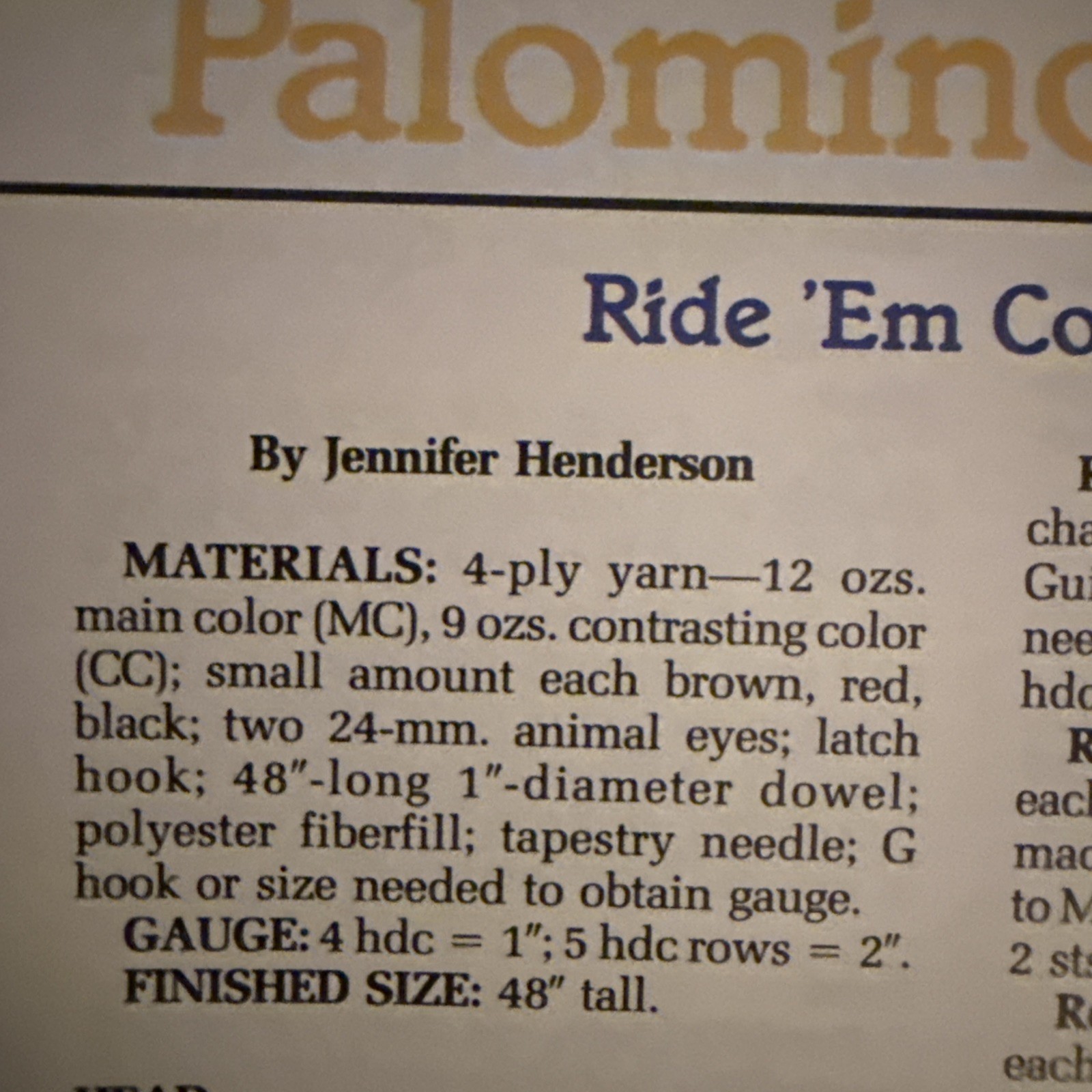 ~Crochet~Palomino Pony~Pattern Only~