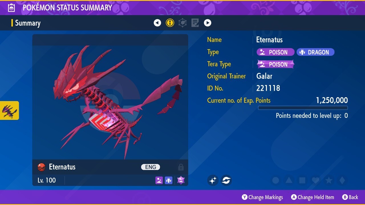 ☆ Pokemon Mystery Gift Event Shiny Eternatus Untouched ☆ Fast Delivery ☆