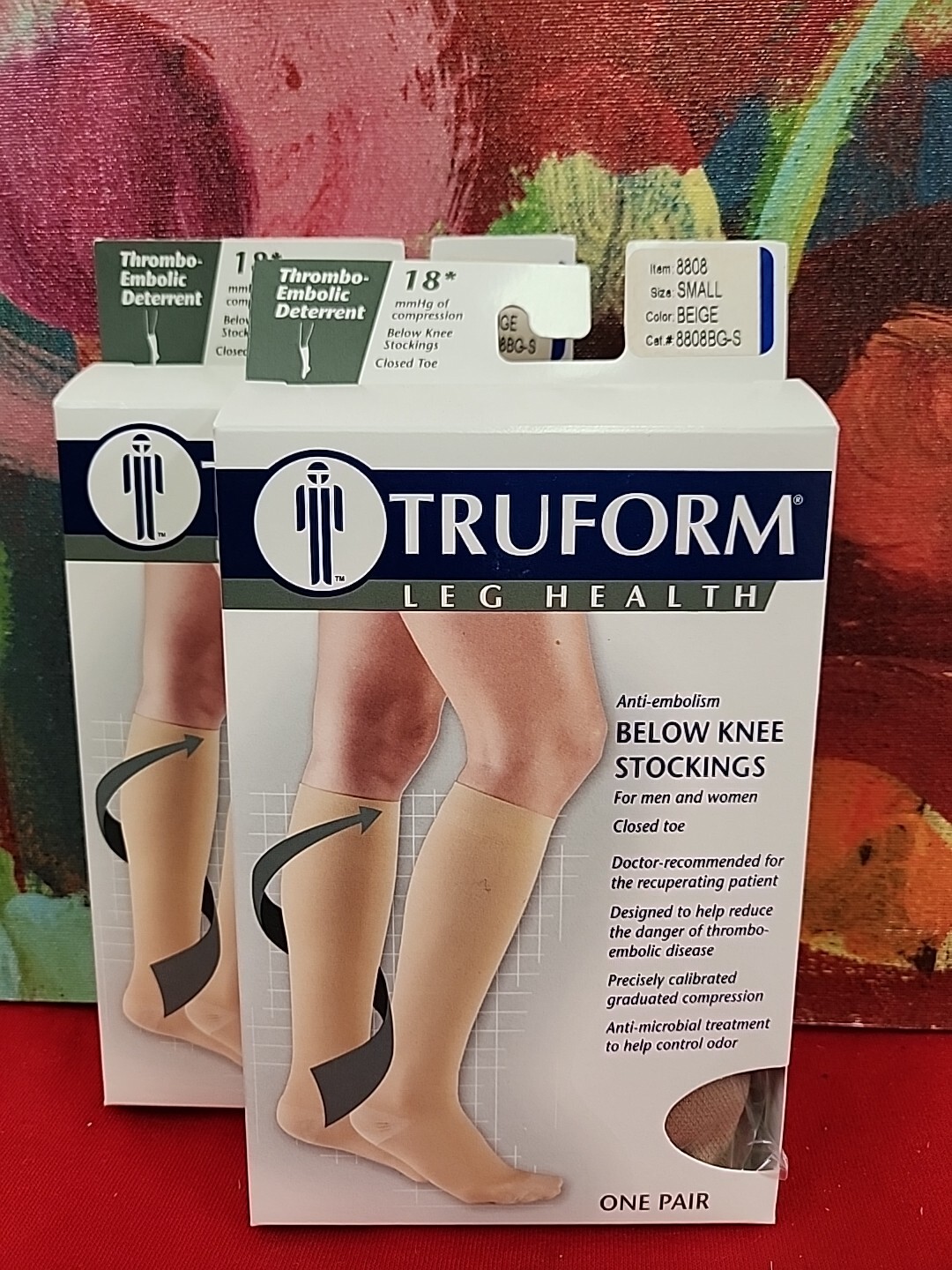 TruForm Lot Of 3 Pr Unisex Below The Knee CT 18* mmHg Small Beige New In Box