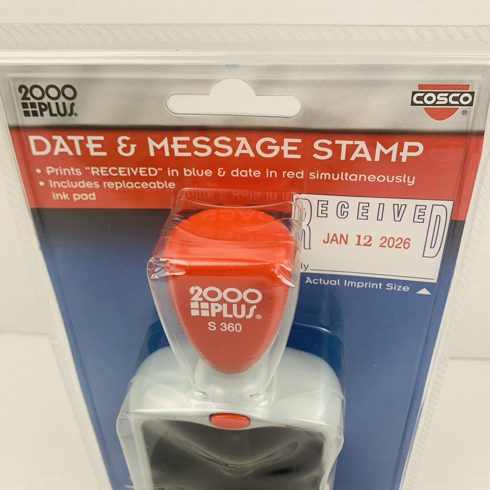 COSCO 2000 PLUS S 360 Received Stamp Date and Message Blue & Red Ink New Sealed