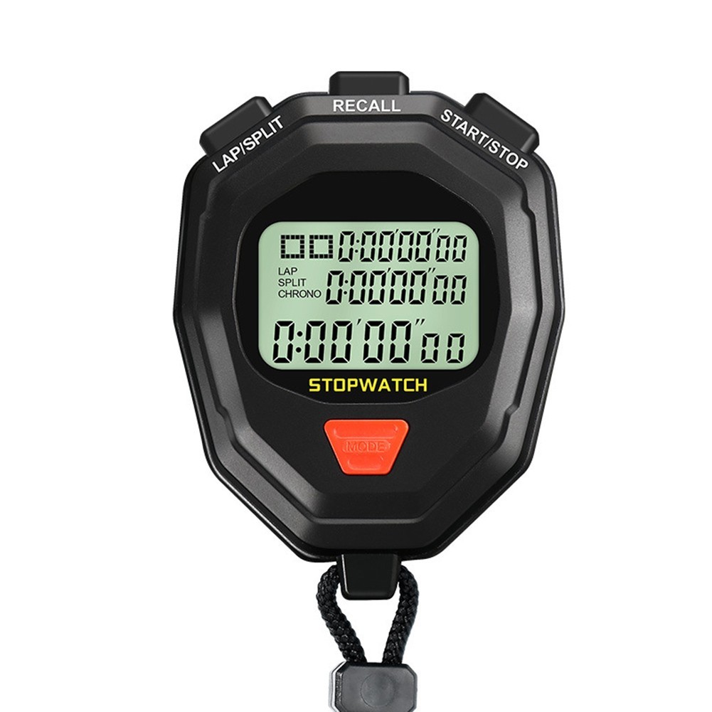 Digital Stopwatch with 60 Memory Storage Lap Split Total Time Large LCD Screen