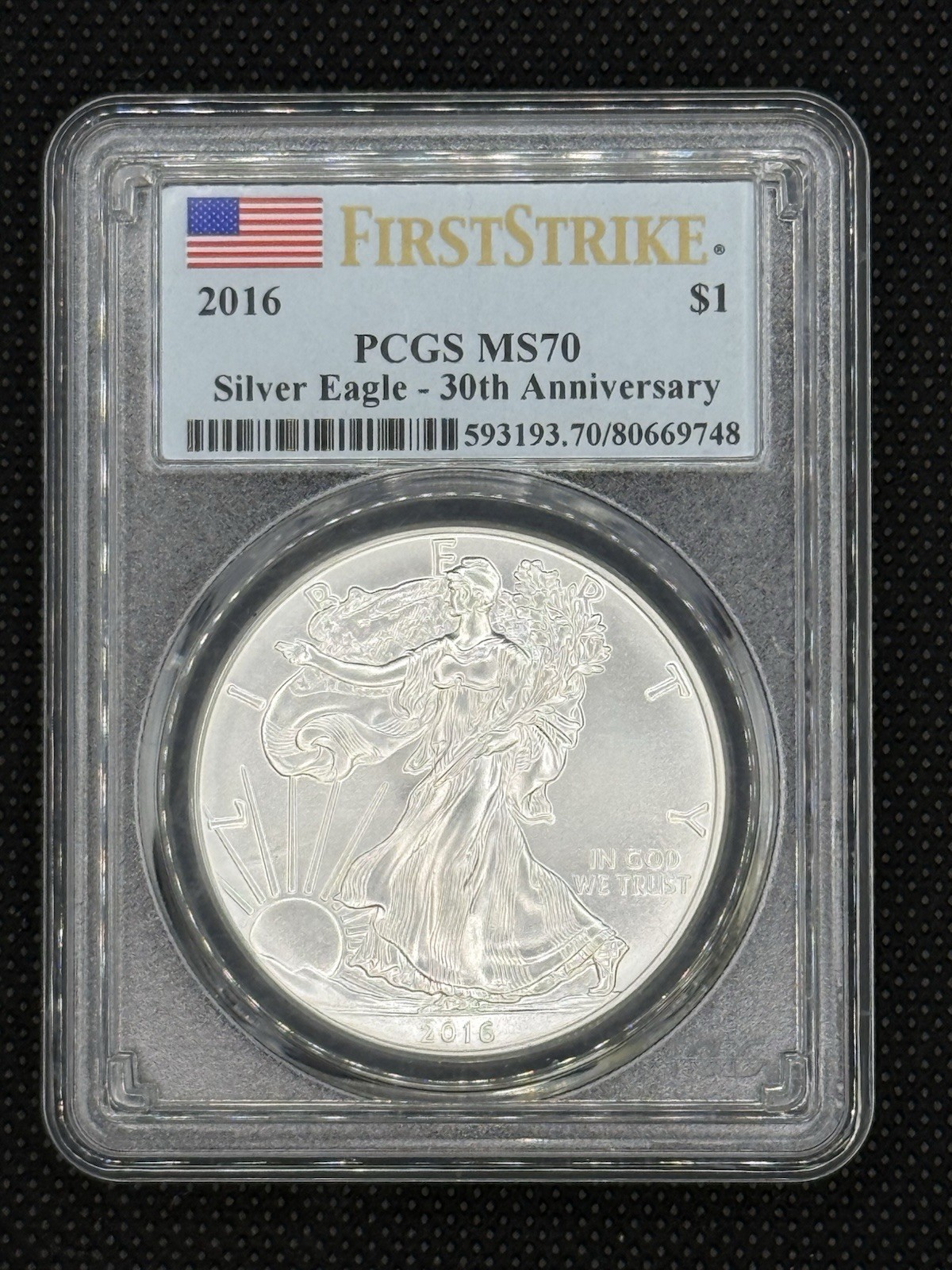 2016 Silver Eagle 30th Anniversary First Strike PCGS MS70 #252