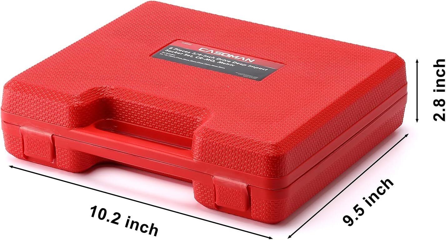 Juego de 8 dados de impacto profundos con impulsión de 3/4 de pulgada, métricos,