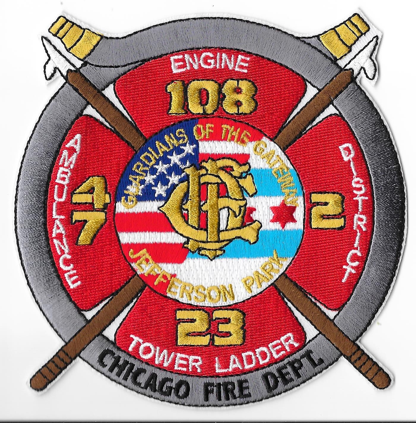 Chicago Fire Department, Illinois Engine 108 Ambulance 47 Ladder 23 Patch V1