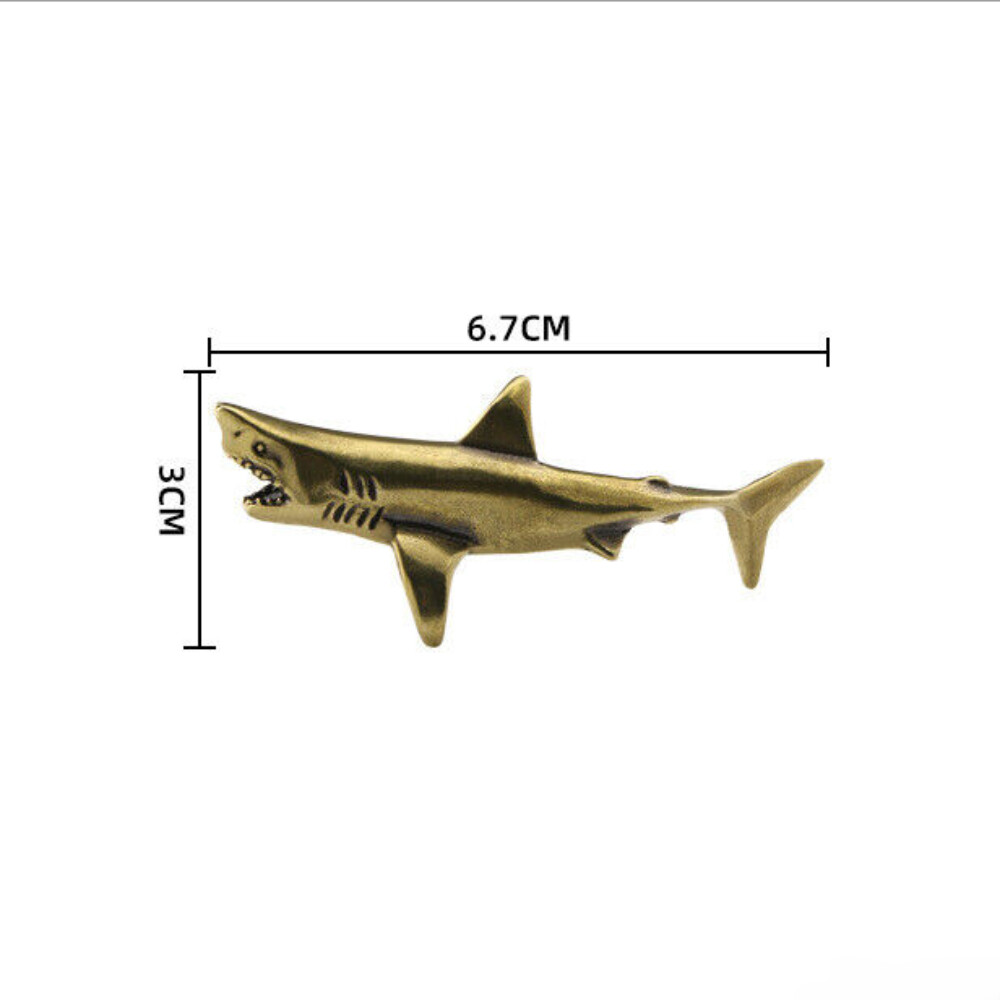 Solid Brass Shark Statue Ornament Home Decor Statue Animal Collectibles*