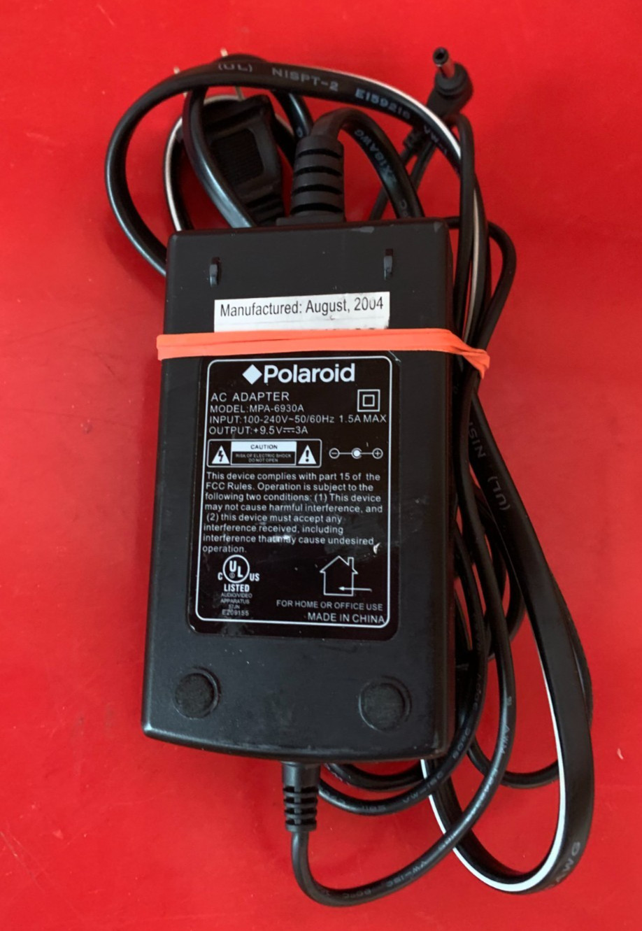 Poloroid AC Adapter ORIGINAL MPA-6930A For portable DVD Players