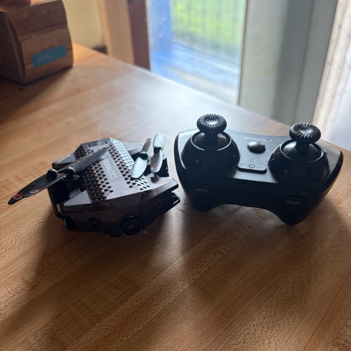 Aeronautics VA-1000 Foldable Mini Quadcopter Drone w Remote, Black/Gray 100ft
