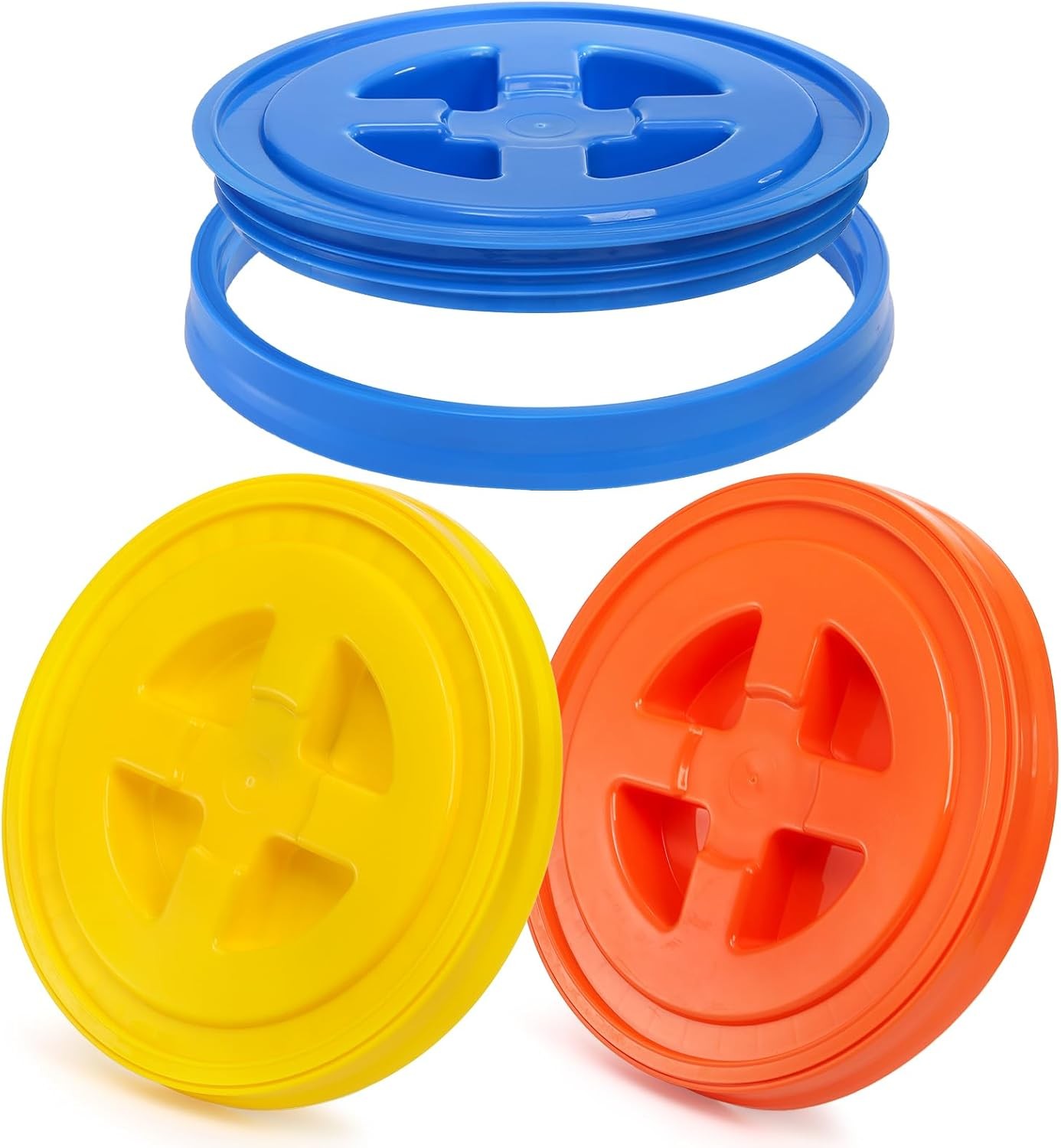 3 Pieces 5 Gallon Bucket Lids, 12 Inch Plastic Screw Top Seal Lids, Leak-proo...
