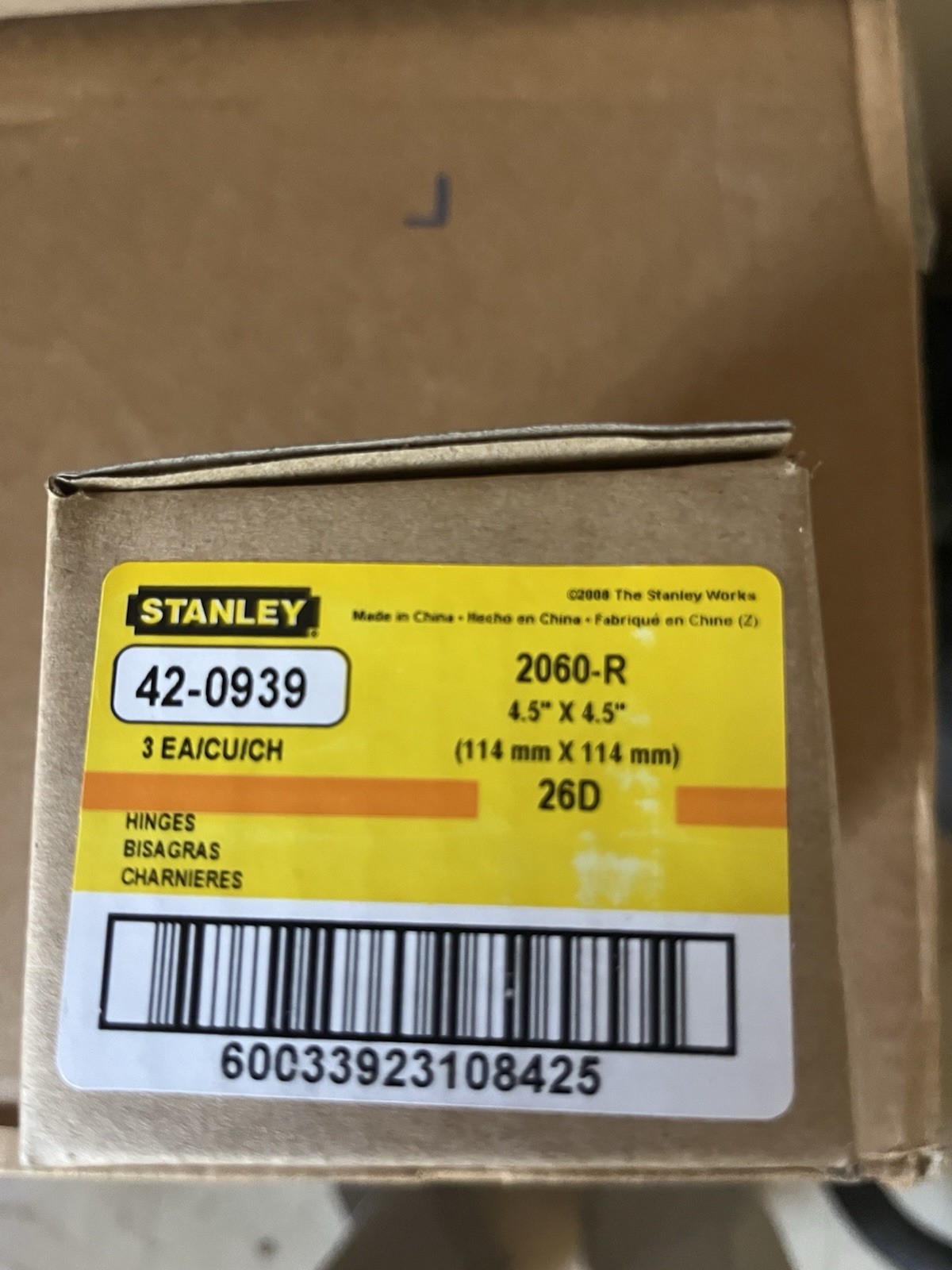 Lot Of 5      Stanley 42-0939 Hinges   3 Pack