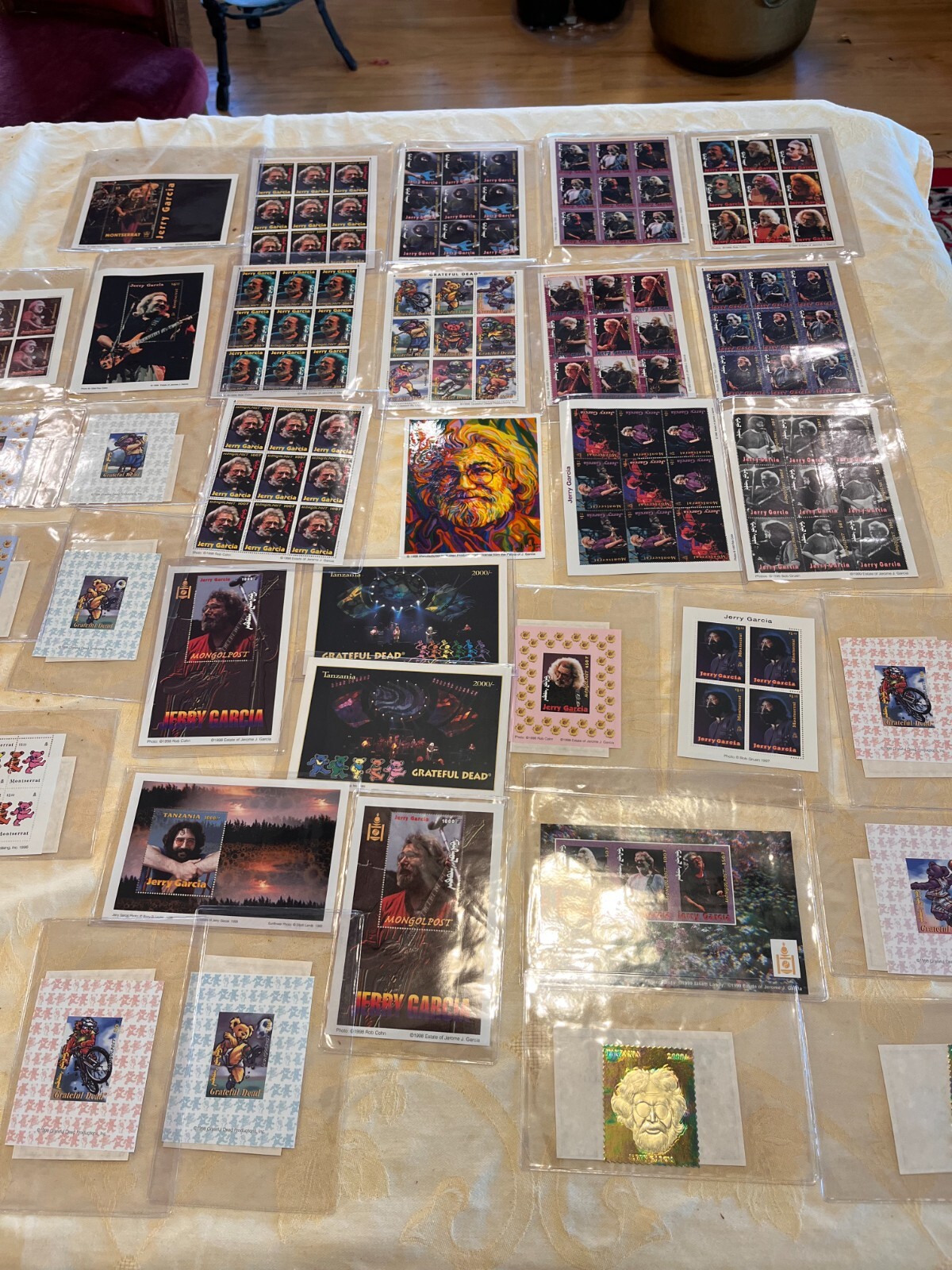 Large lot of Jerry Garcia Grateful Dead Commemorative Stamps with COAs
