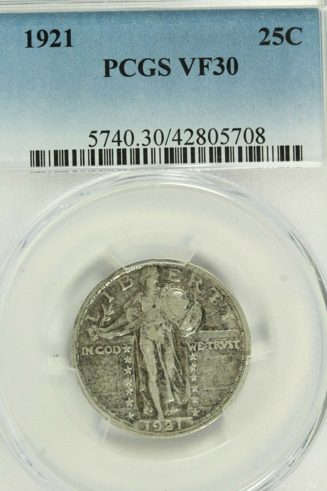 1921 Standing Liberty Quarter  : PCGS VF30