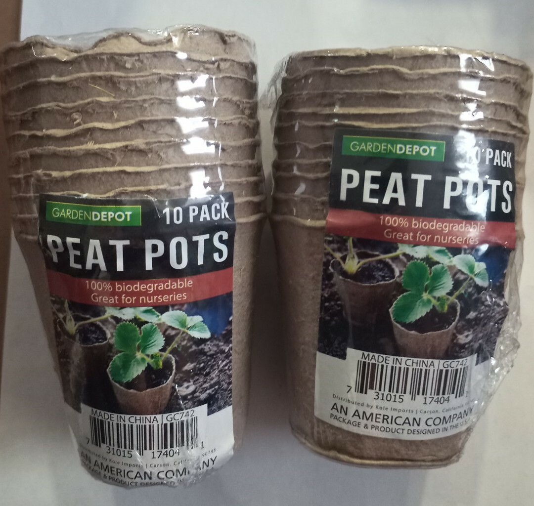 Biodegradable Peat Pots Set of 2 (20) pots