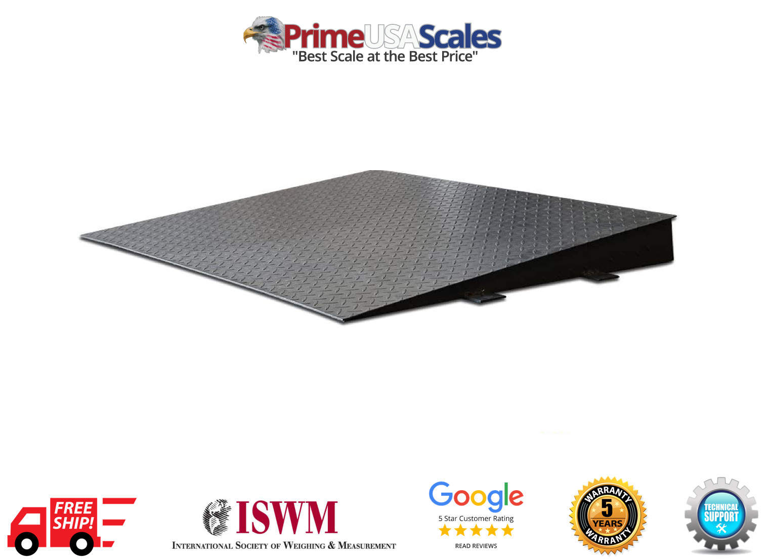 Steel Ramp 48"x40" w/ Bolt-down Holes PS-750 Fits Most 4'x4' Scales 5,000 lb