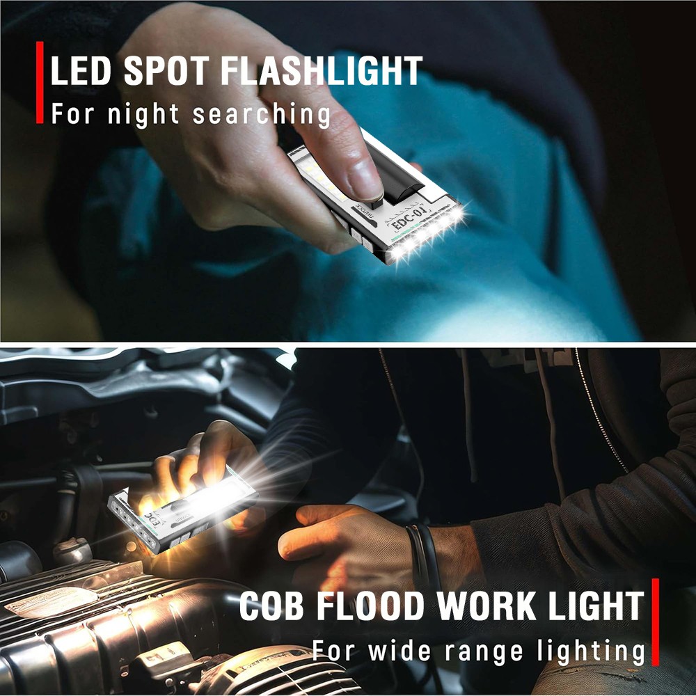 Portable Mini Pocket LED Flashlight Magnetic USB Rechargeable Torch Light Work