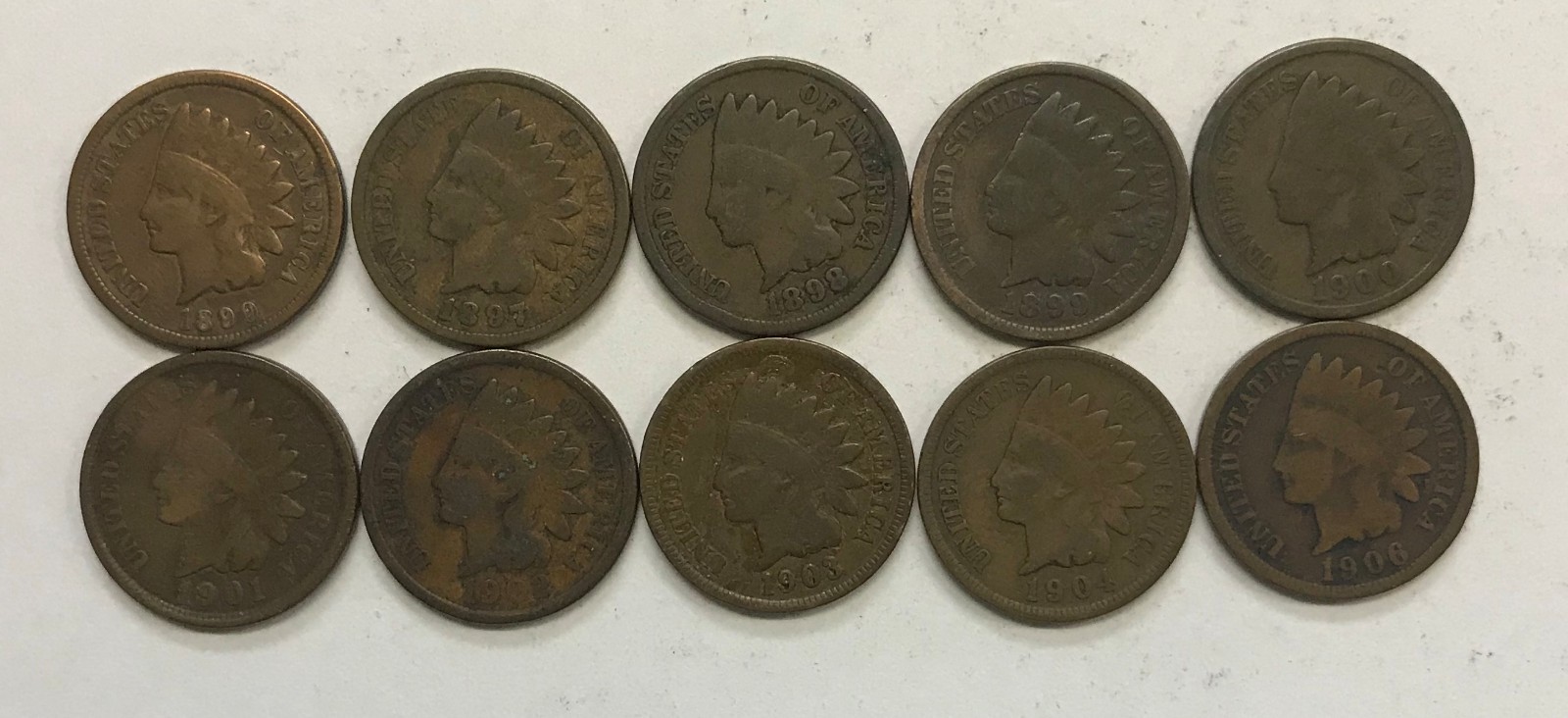 10 DIFFERENT LITTLE INDIANS  NICE CIRCULATED COINS  L@@K AT PICTURES!!!!!  #1265