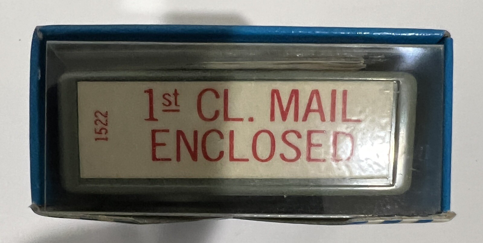Shachihata Xstamper "1st CL. MAIL ENCLOSED" Pre-Inked Re-Inkable Stamp (NOS)1522