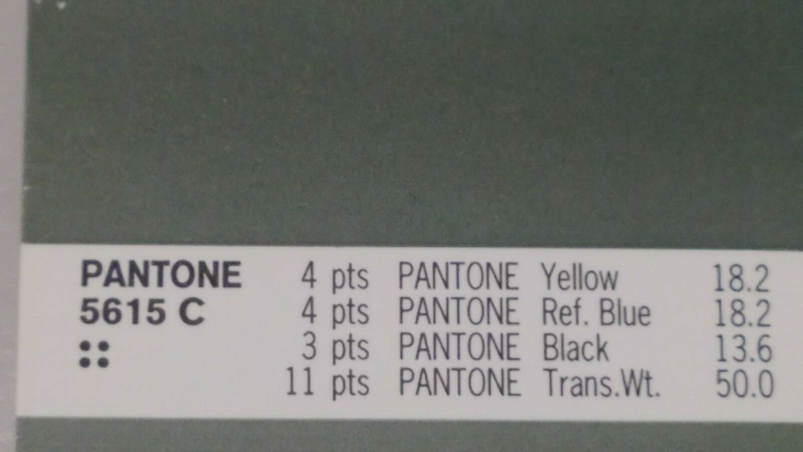   Offset printing ink Pantone 5615 -5 lbs  Unopened