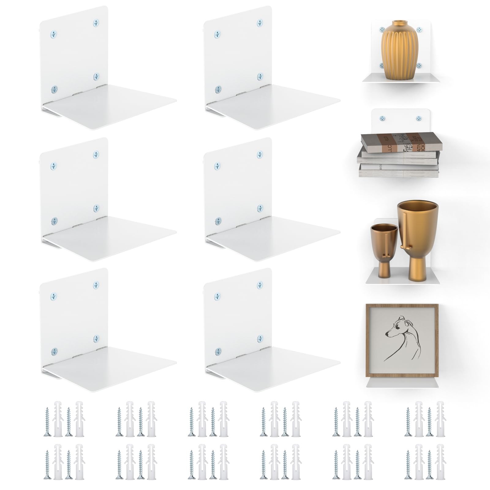 Invisible Floating Bookshelf, Heavy-Duty Hanging Bookshelves, Steel Construct...