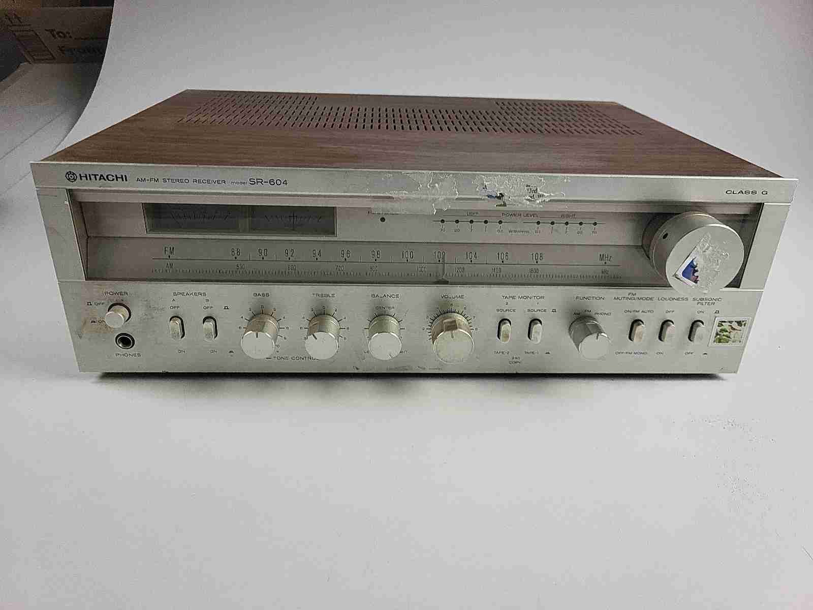 Hitachi SR-604 Stereo Receiver - Tested Working