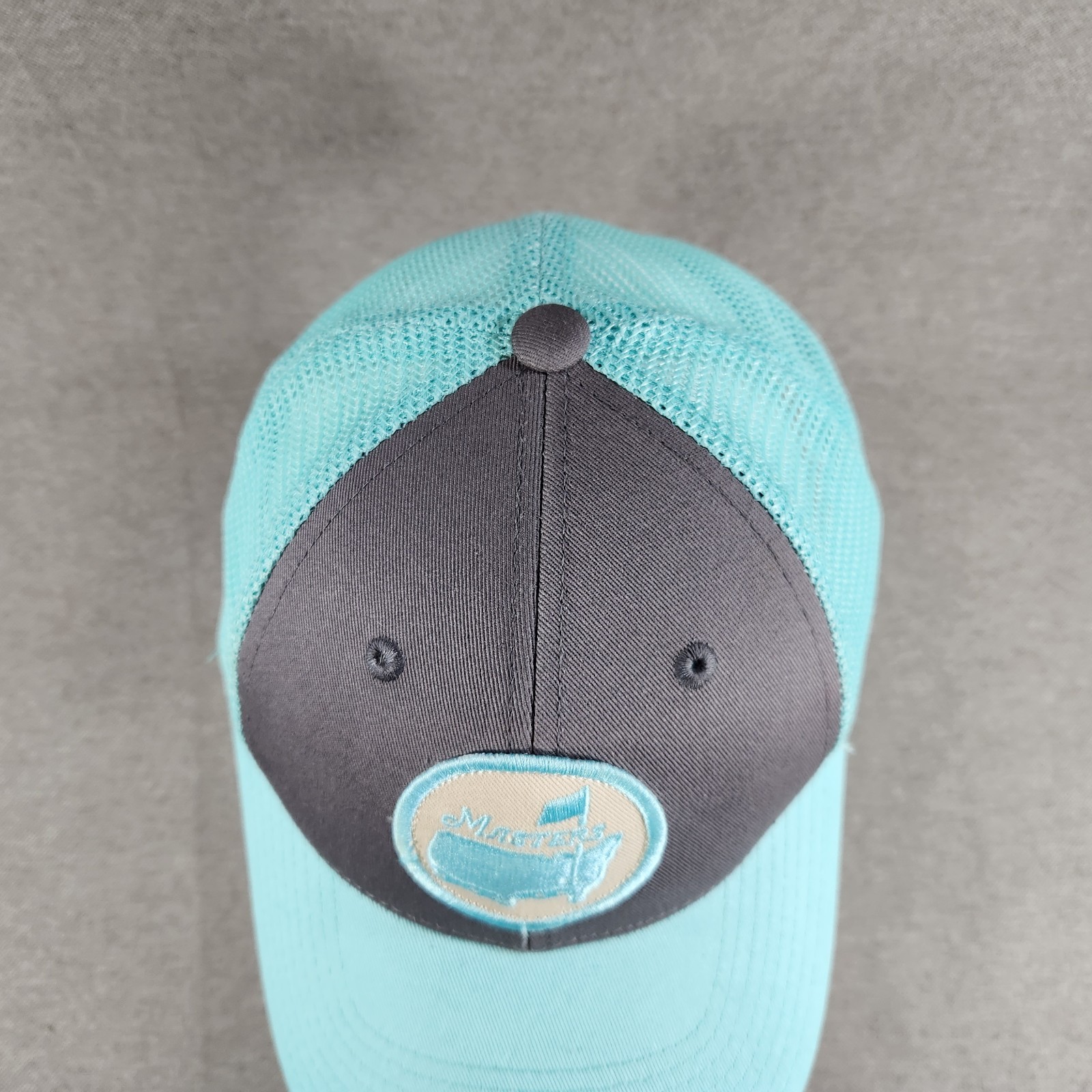 Masters American Needle Blue Logo Patch Mesh Trucker Snapback Cap Hat