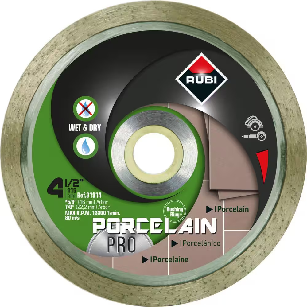 4-1/2 In. Porcelain Diamond Blade for Dry and Wet Cutting