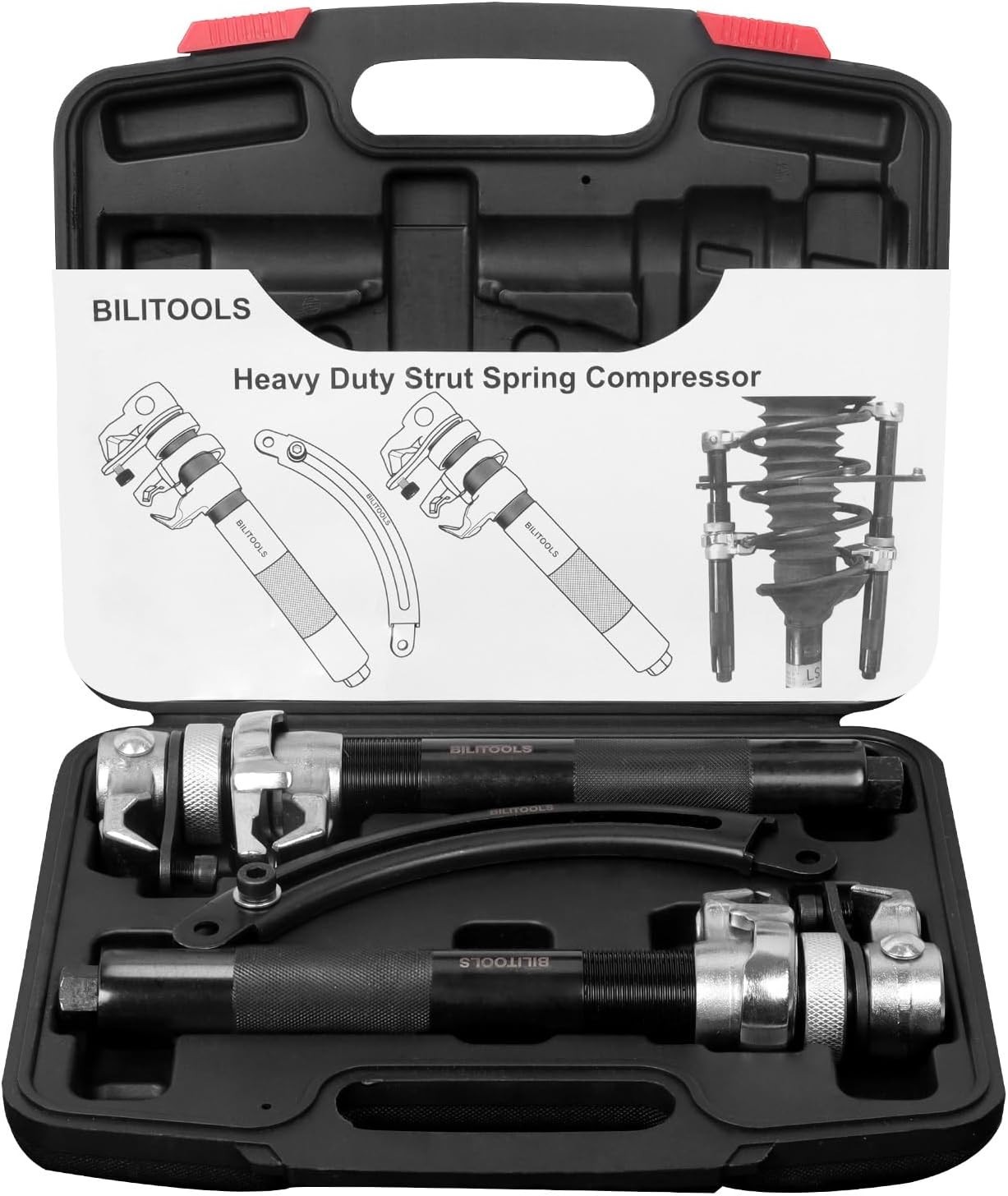 2-Piece Coil Spring Compressor Tool Heavy Duty Macpherson Strut Spring Compre...