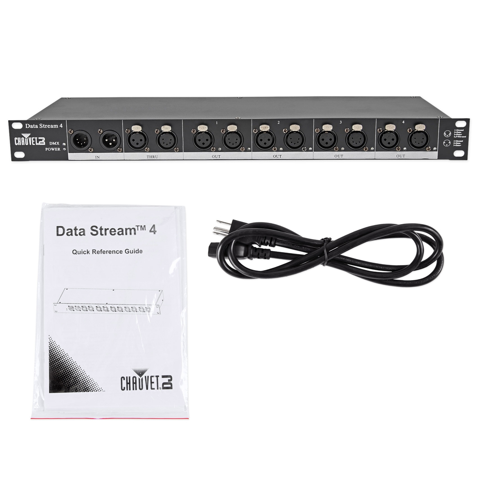 Chauvet DJ DATASTREAM4 Datastream 1-4 Optical Splitter 1-Space (1U) Rack Mount