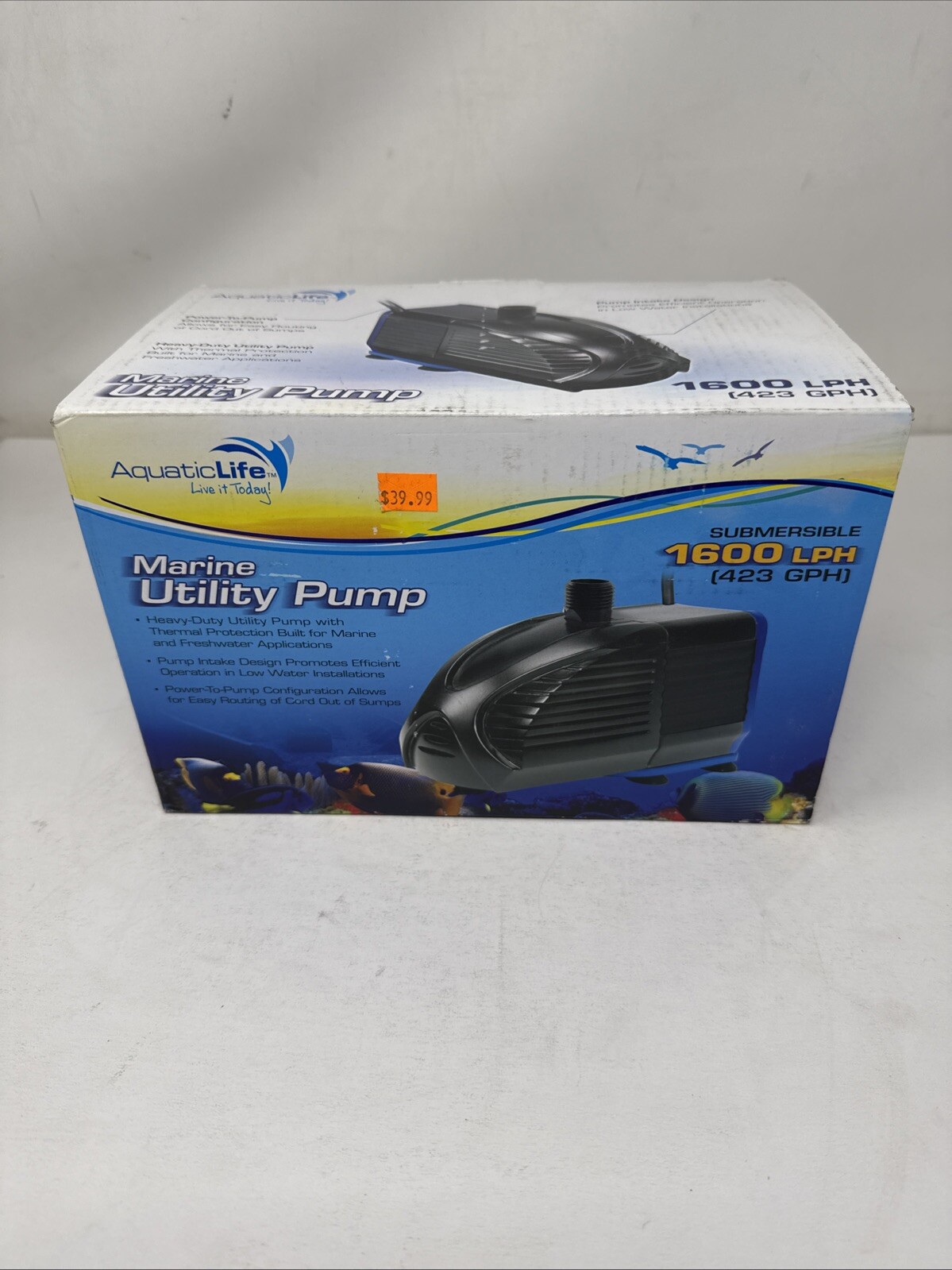 Aquatic Life 1600 LPH /423 GPH Submersible Utility Pump 660021