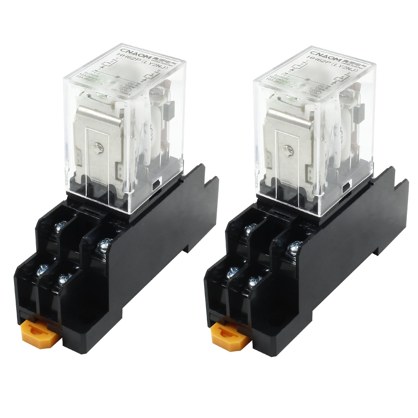 Bonsicoky 2 Pcs DC 12V Coil 8 Pin 10A DPDT Electromagnetic 12V, 8Pin-10A