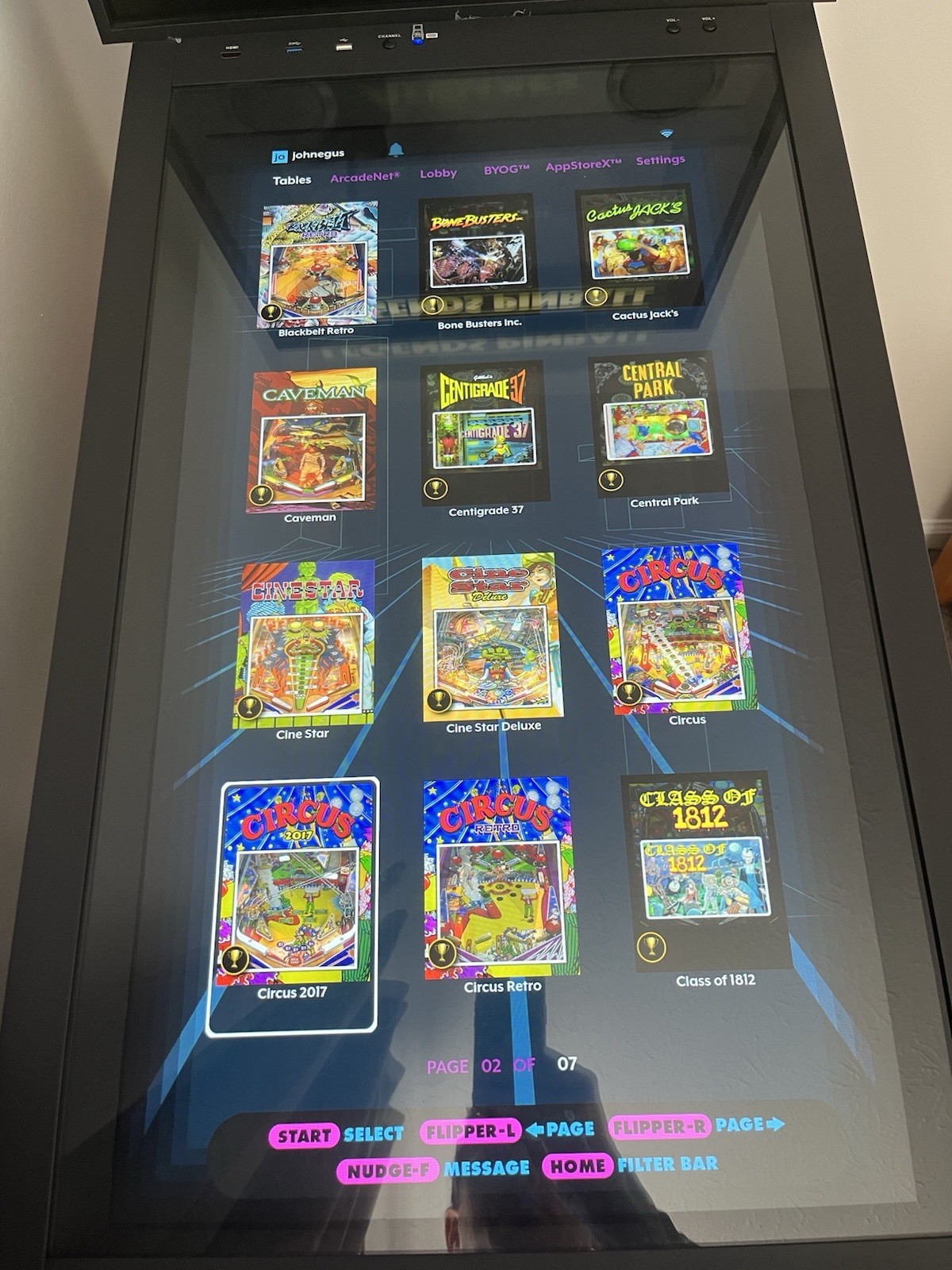 atgames legends pinball HD with 84 tables installed