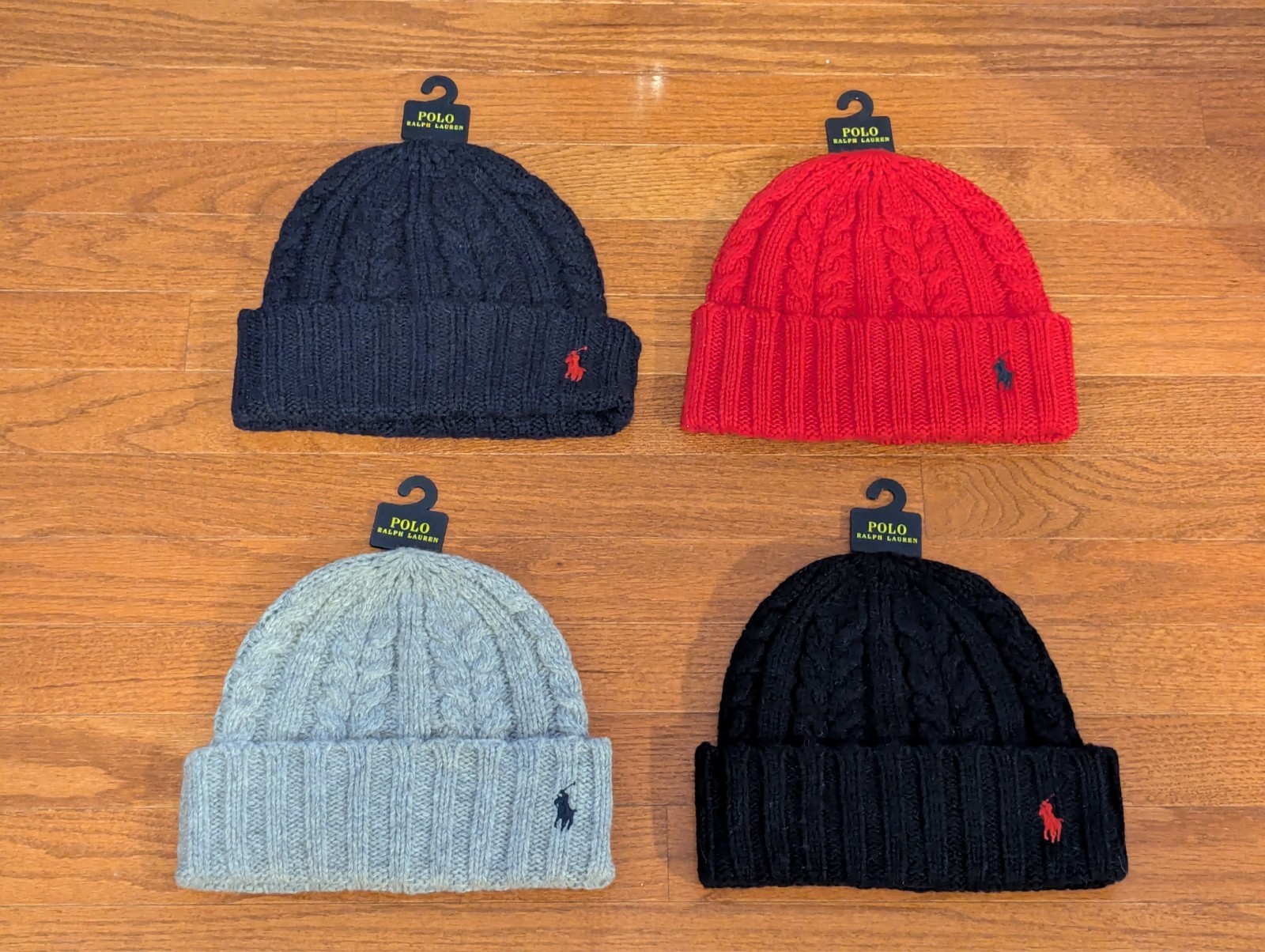 Polo Ralph Lauren Fall Winter Ribbed Cuffed Wool Beanie Cap Hat PP0370