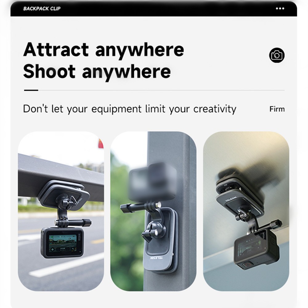 Universal Magnetic Backpack Clip Mount Holder for Action Camera Accessories