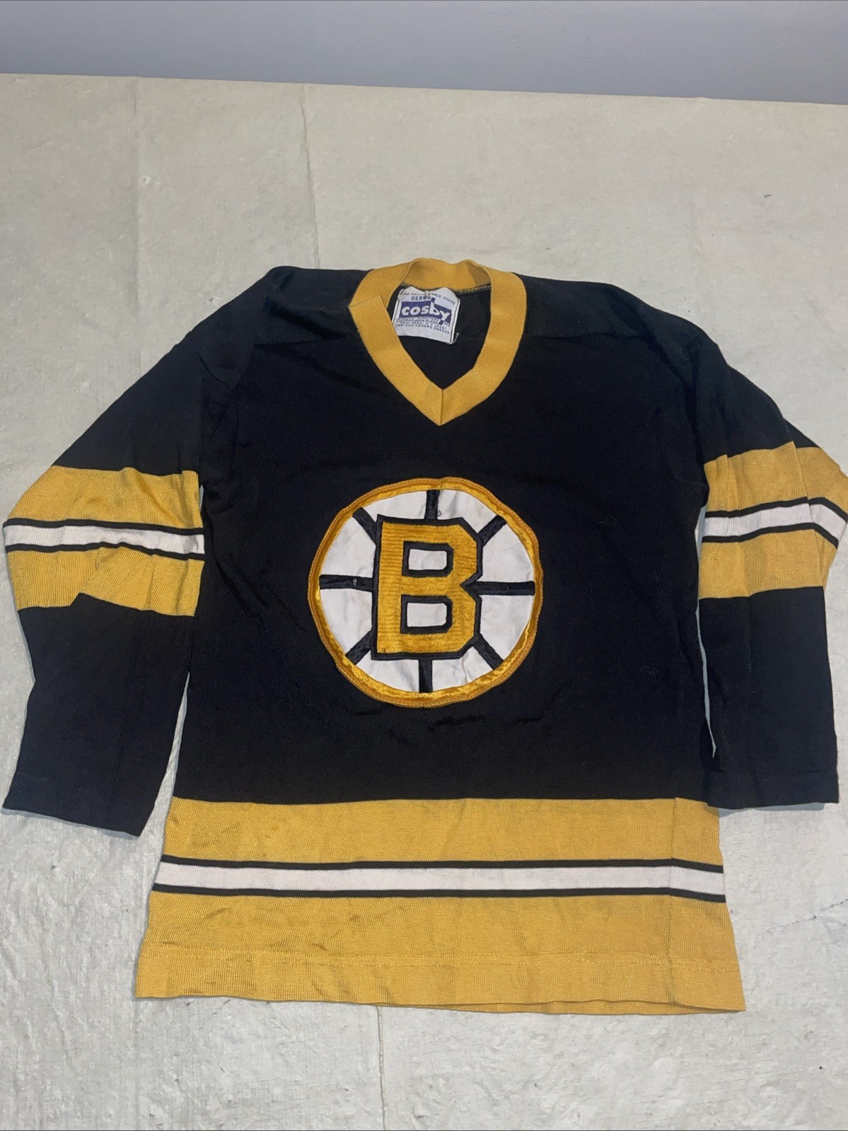 Youth S/m  Boston Bruins Gerry Cosby Jersey Clean Vintage Black Sewn Crest 1980s