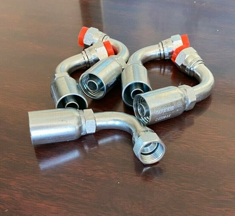 5 PK FJX90-08-10 1/2" Hydraulic Hose x 5/8"90 JIC Female Swivel Fitting- HY, U