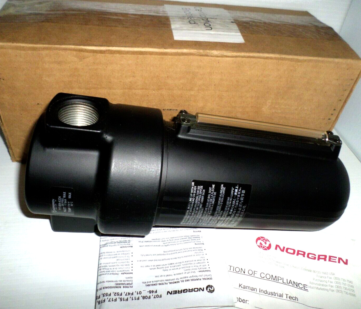 ⭐NEW⭐ Norgren F17-809-A3DA Pneumatic 1" Air Filter ⭐ MISSING BOTTOM PLUG ⭐
