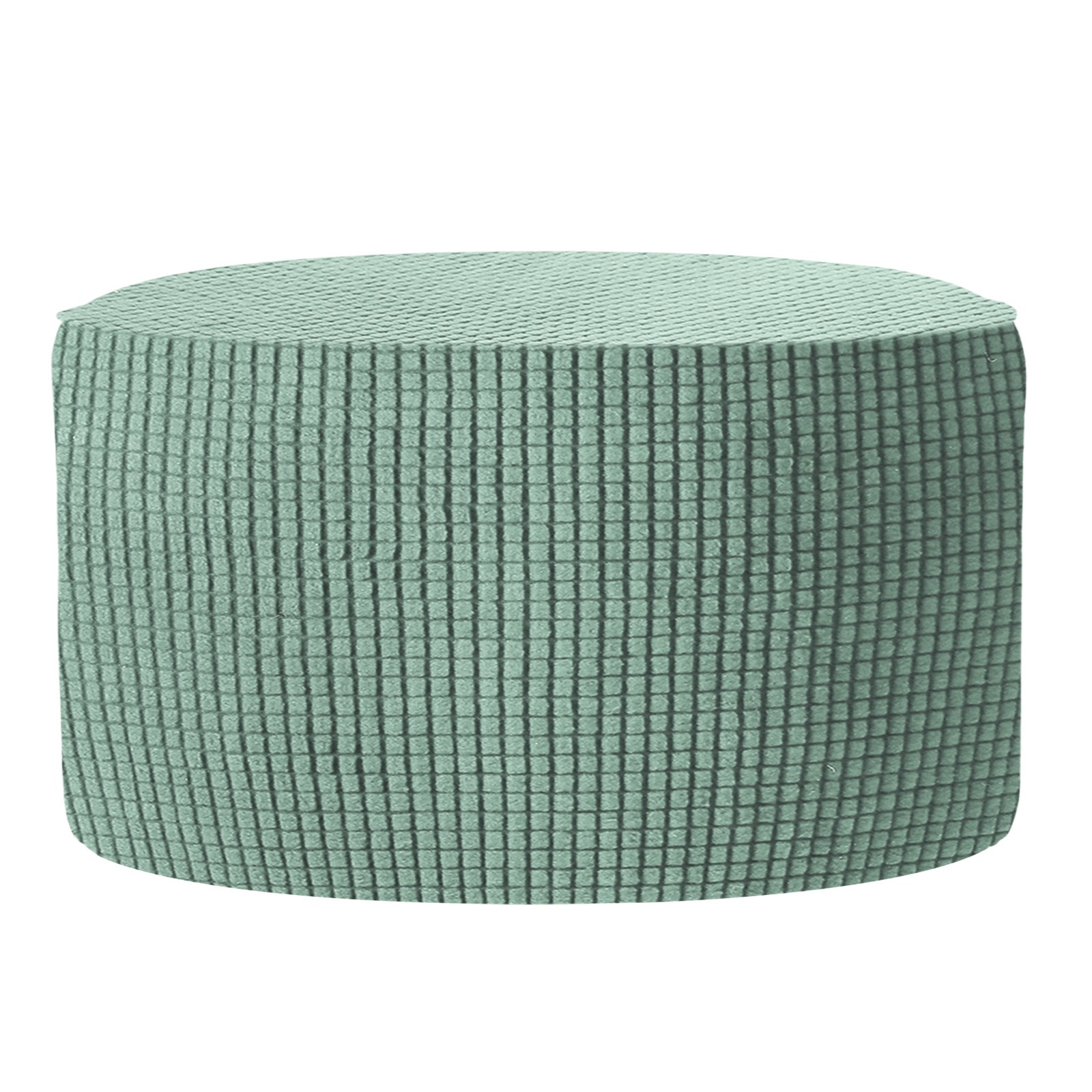 Ottomen Cover Round with Elastic Bottom, (Medium Size, Gray Green)