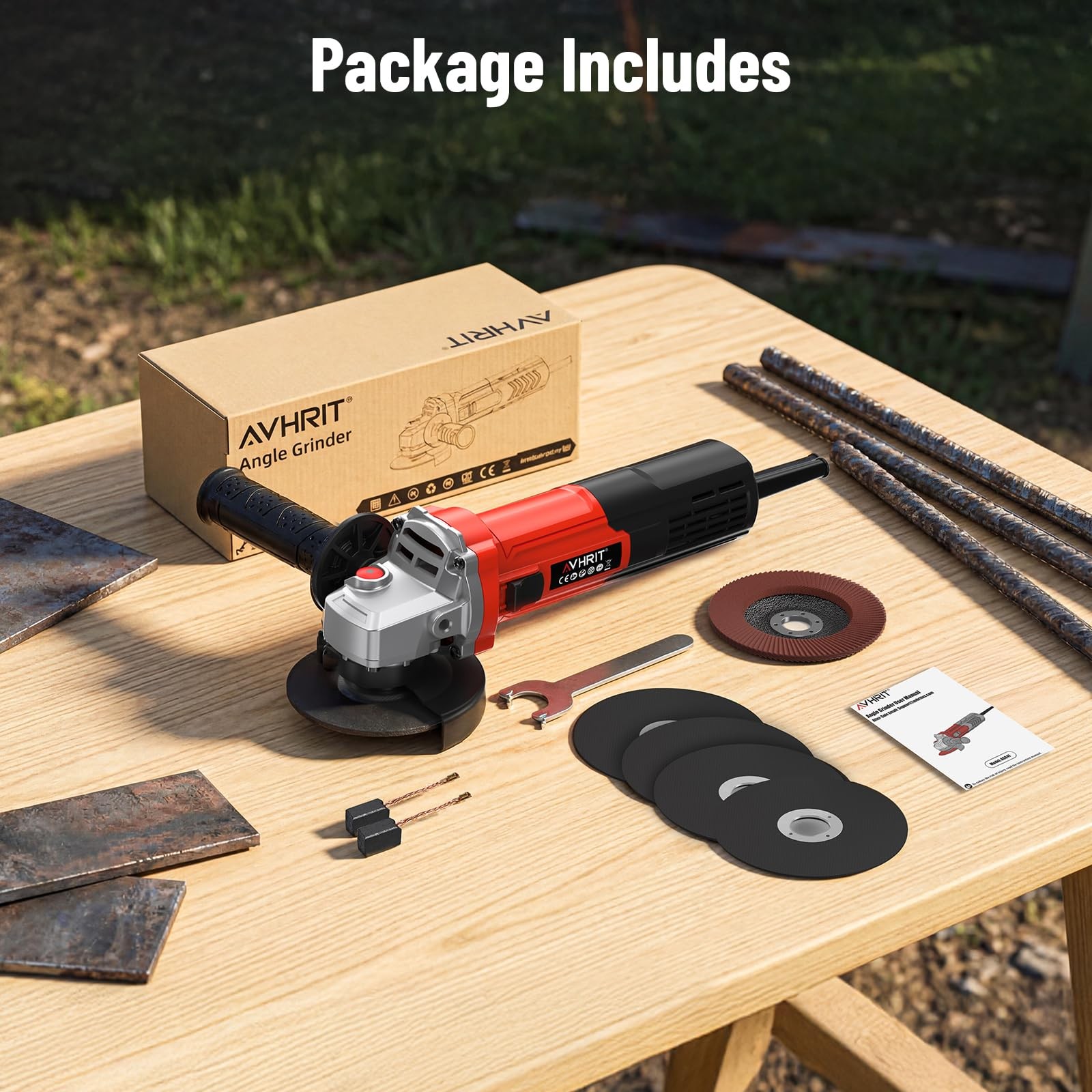 Angle Grinder 4-1/2 inch, 1200W Power Grinder Tools