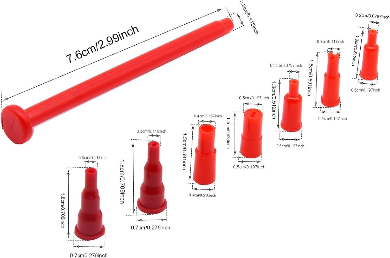 8 Pcs Butane Refill Adapter Tips Plastic Butane Nozzle Adapter (Red)