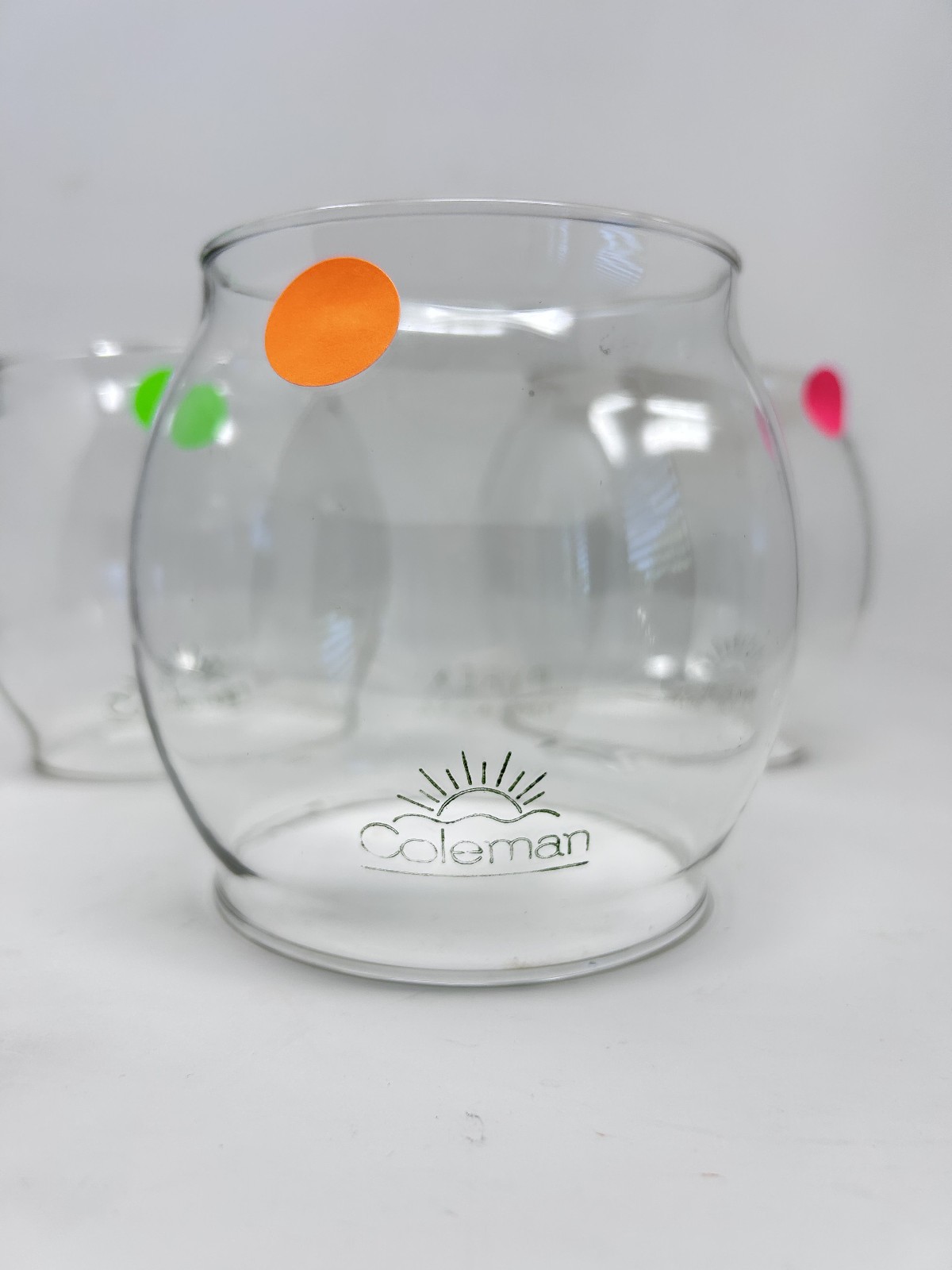 Coleman Pyrex Green Sunrise Globe for single mantle lanterns (1946-1959)