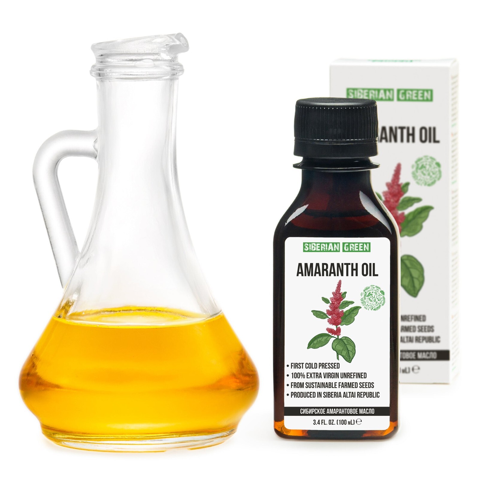 Siberian Amaranth Seed Oil Extra Virgin Cold Pressed 100ml 3.4oz Premium Quality